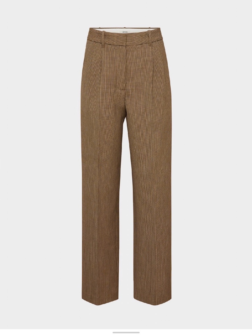 Aritzia Brown Pinstripe Wide-Leg Trousers